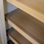 12" Hardwood Wire Rack Covers for removable closet, pantry, bathroom, bedroom or kitchen shelving upgrade.