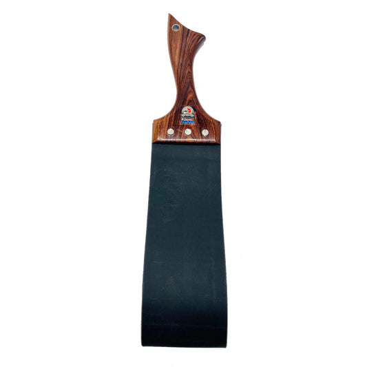 Master Control's Woodshop & Toys's Large Folded Italian Leather Spanking Slapper - This is a Handmade upon order product. The product usually takes 7-10 days to create. This Large Folded Italian Leather Spanking Slapper never fails to get an "ouch" of app