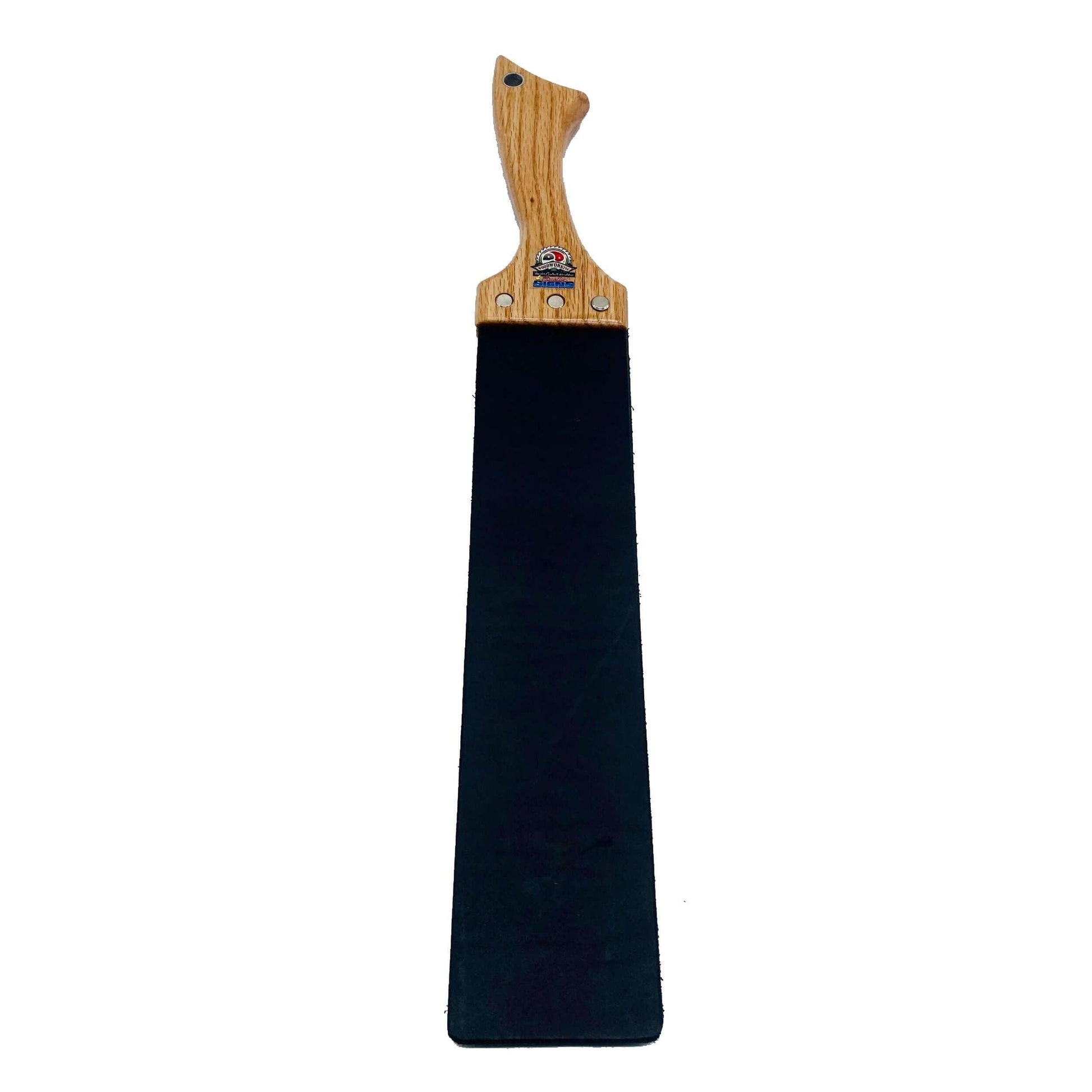 Master Control's Woodshop & Toys's Single Italian Leather Strap Slapper - This is a Handmade upon order product. The product usually takes 7-10 days to create. This Double Strap Italian Leather Spanking Slapper never fails to get an "ouch" of appreciation