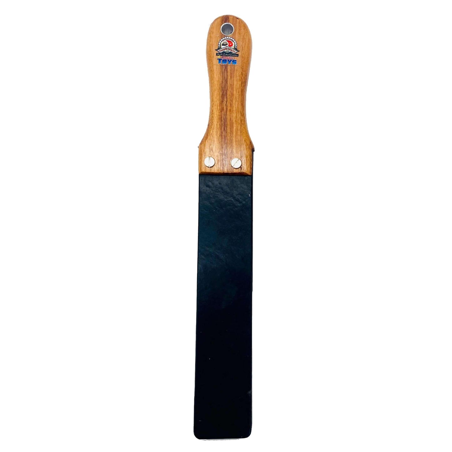 Master Control's Woodshop & Toys's Rubber Barber Strap - 1/2” Medium - This is a Handmade upon order product. The product usually takes 7-10 days to create. This 1/2" Rubber Barber Strap Spanking Paddle never fails to get an "ouch" of appreciation! Availa