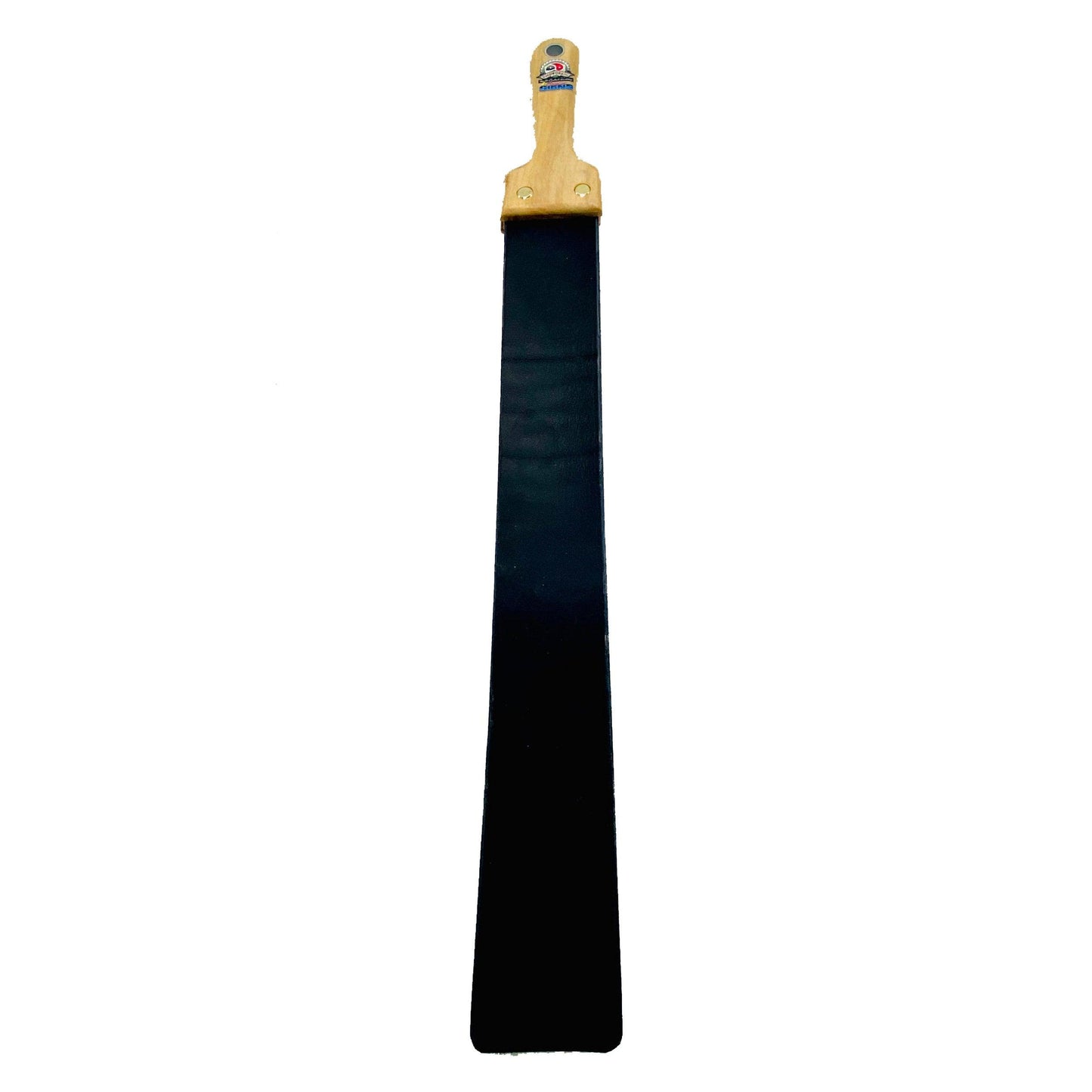 Master Control's Woodshop & Toys's Italian Leather Barber Strap - Medium - This is a Handmade upon order product. The product usually takes 7-10 days to create. This Italian Leather Barber Strap Spanking Paddle never fails to get an "ouch" of appreciation