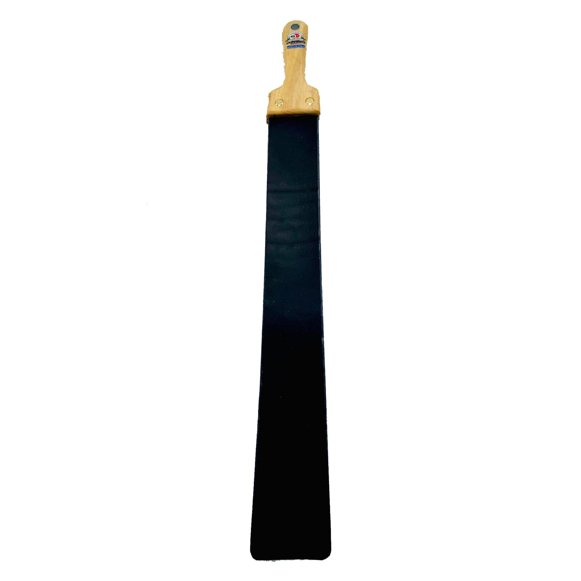 Master Control's Woodshop & Toys's Italian Leather Barber Strap - Medium - This is a Handmade upon order product. The product usually takes 7-10 days to create. This Italian Leather Barber Strap Spanking Paddle never fails to get an "ouch" of appreciation