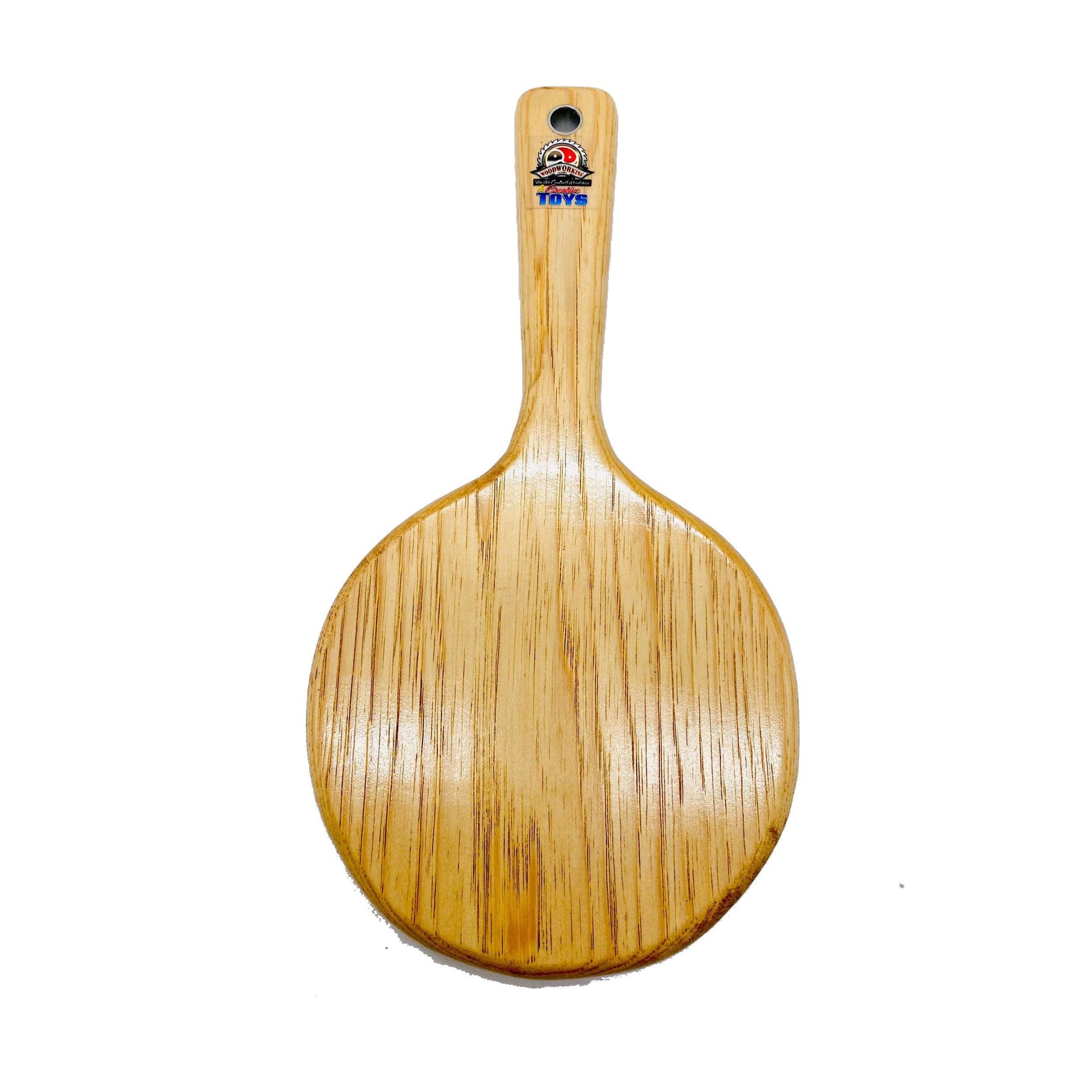Master Control's Woodshop & Toys's Small Round OTK Spanking Paddle - This is a Handmade upon order product. The product usually takes 7-10 days to create. This Small Round OTK Spanking Paddle never fails to get an "ouch" of appreciation! Available in seve