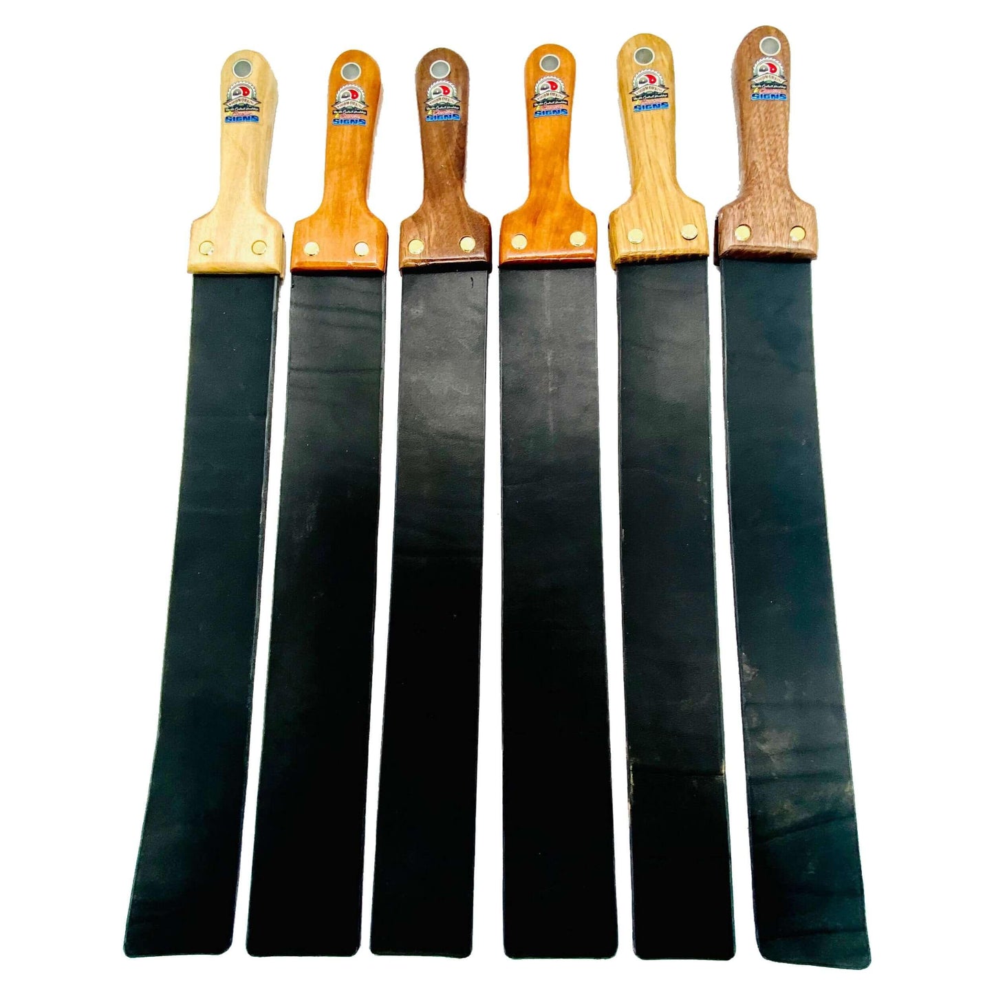 Master Control's Woodshop & Toys's Italian Leather Barber Strap - Medium - This is a Handmade upon order product. The product usually takes 7-10 days to create. This Italian Leather Barber Strap Spanking Paddle never fails to get an "ouch" of appreciation