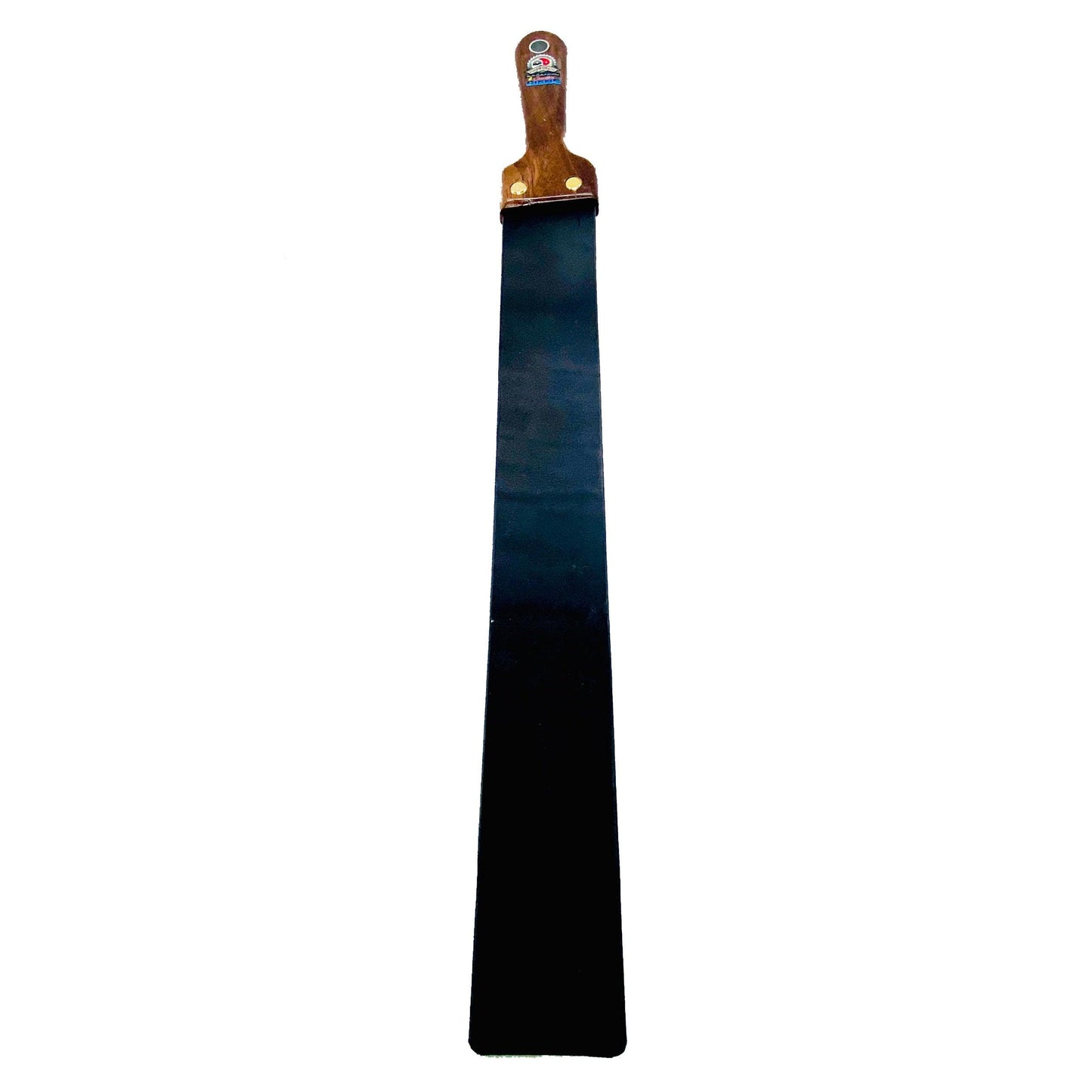 Master Control's Woodshop & Toys's Italian Leather Barber Strap - Medium - This is a Handmade upon order product. The product usually takes 7-10 days to create. This Italian Leather Barber Strap Spanking Paddle never fails to get an "ouch" of appreciation