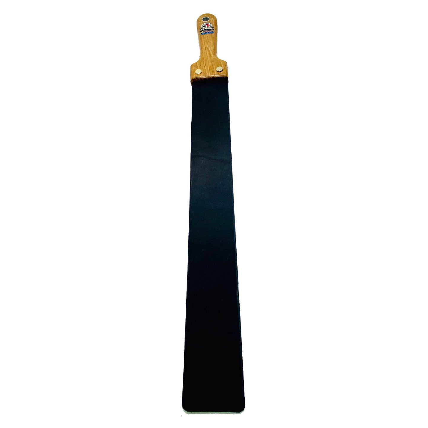 Master Control's Woodshop & Toys's Italian Leather Barber Strap - Medium - This is a Handmade upon order product. The product usually takes 7-10 days to create. This Italian Leather Barber Strap Spanking Paddle never fails to get an "ouch" of appreciation