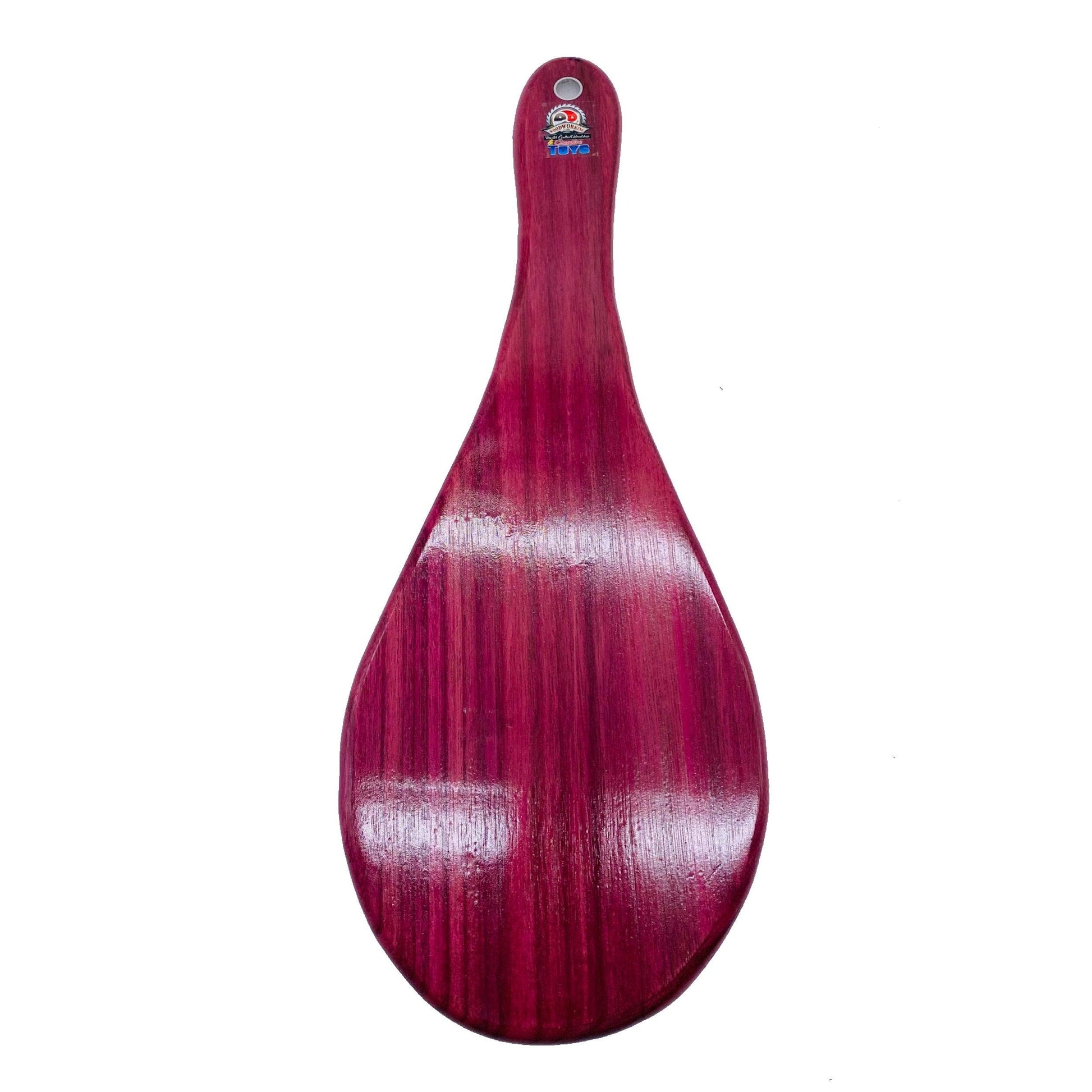 Master Control's Woodshop & Toys's Large Jokari Spanking Paddle - This is a Handmade upon order product. The product usually takes 7-10 days to create. This Large Jokari Spanking Paddle never fails to get an "ouch" of appreciation! Available in several be
