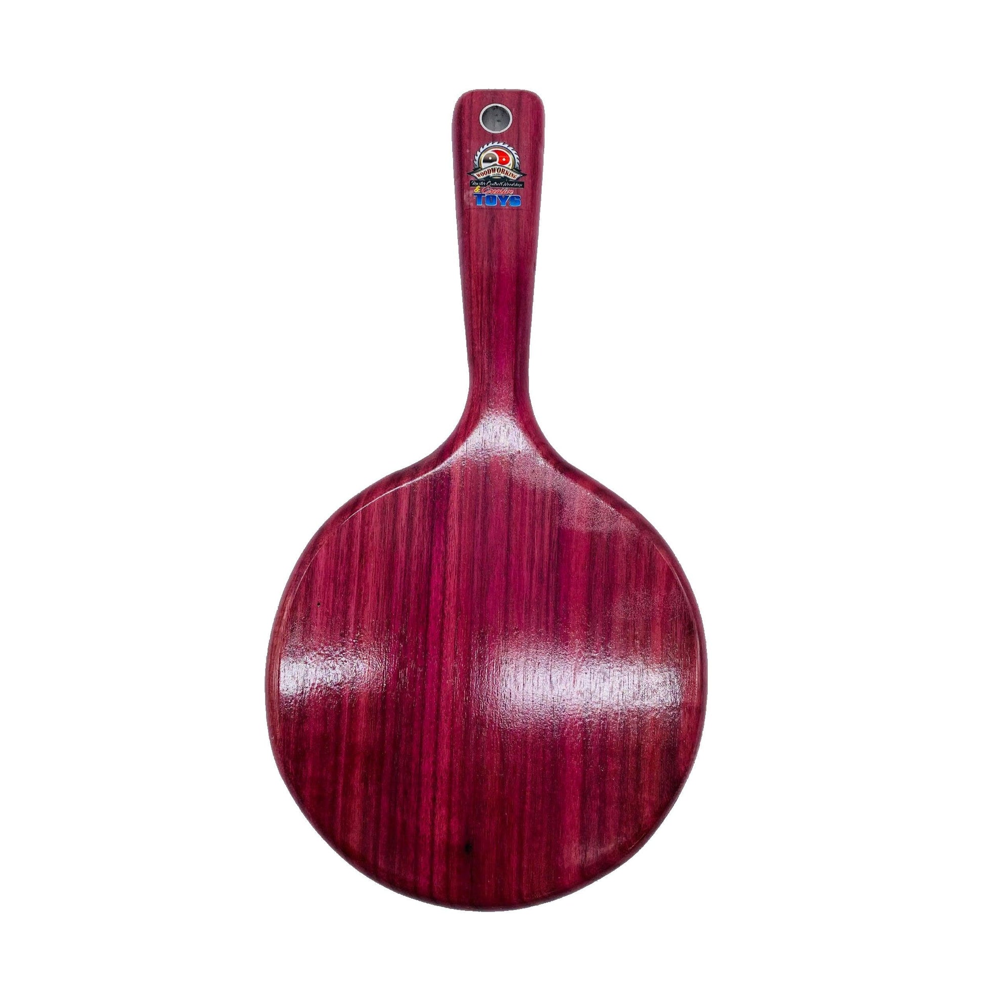 Master Control's Woodshop & Toys's Small Round OTK Spanking Paddle - This is a Handmade upon order product. The product usually takes 7-10 days to create. This Small Round OTK Spanking Paddle never fails to get an "ouch" of appreciation! Available in seve