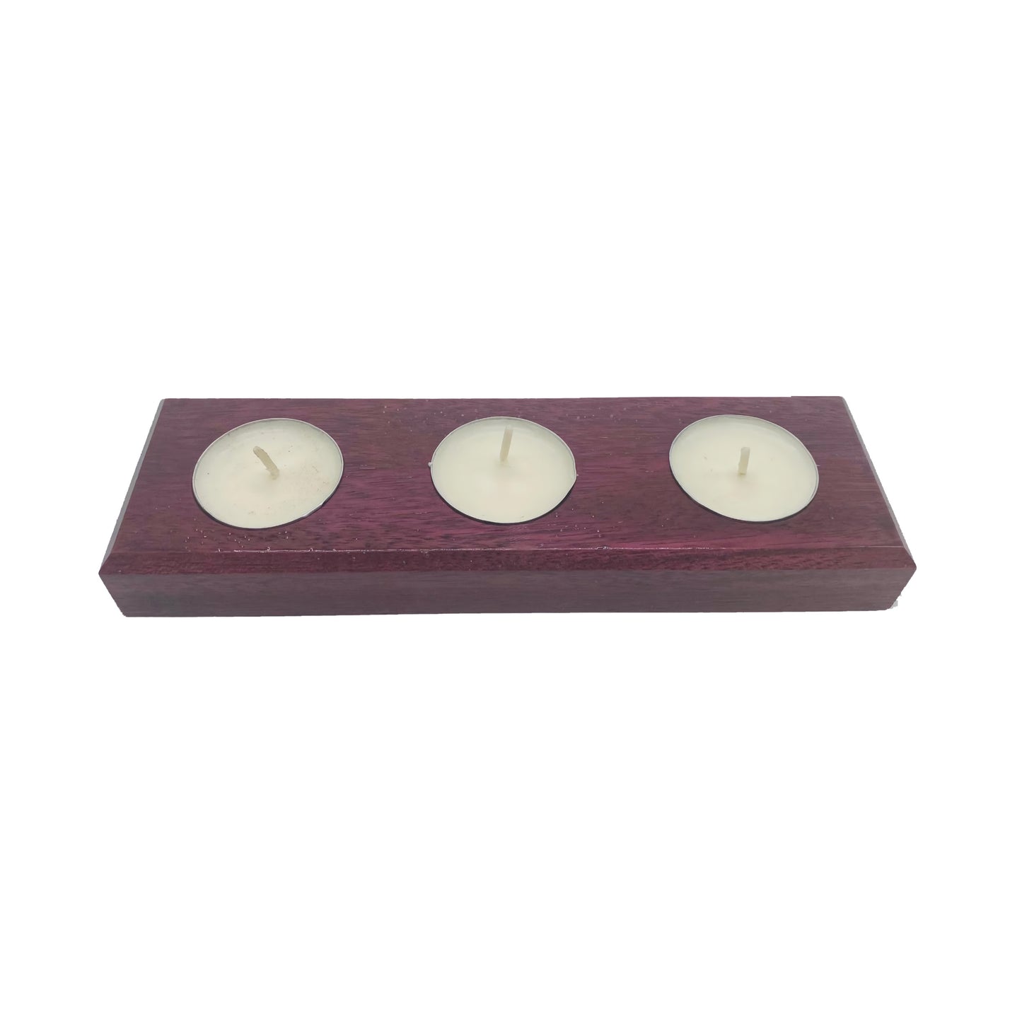Hardwood Tea Light Candle Holder for Three Candles | Handcrafted Centerpiece | Small Gift | Handmade Wooden Tealight Holder | Candle Holder | Tealight Centerpiece | Wood Candle Stand | Handmade Wedding Decor | Candle Decor