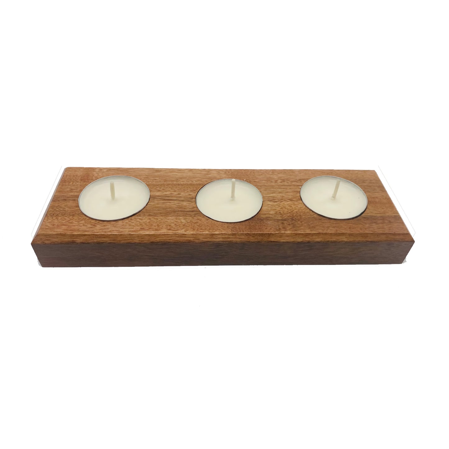 Hardwood Tea Light Candle Holder for Three Candles | Handcrafted Centerpiece | Small Gift | Handmade Wooden Tealight Holder | Candle Holder | Tealight Centerpiece | Wood Candle Stand | Handmade Wedding Decor | Candle Decor
