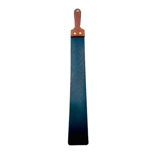 Master Control's Woodshop & Toys's Italian Leather Barber Strap - Long - This is a Handmade upon order product. The product usually takes 7-10 days to create. This Italian Leather Barber Strap Spanking Paddle never fails to get an "ouch" of appreciation!