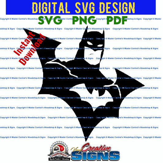 Master Control's Woodshop & Toys's Batman (Digital Download) - You may use our Batman SVG files to make finished items for personal use, but the file itself can not be sold or distributed in any way. Files will contain one-color. Watermark and Background
