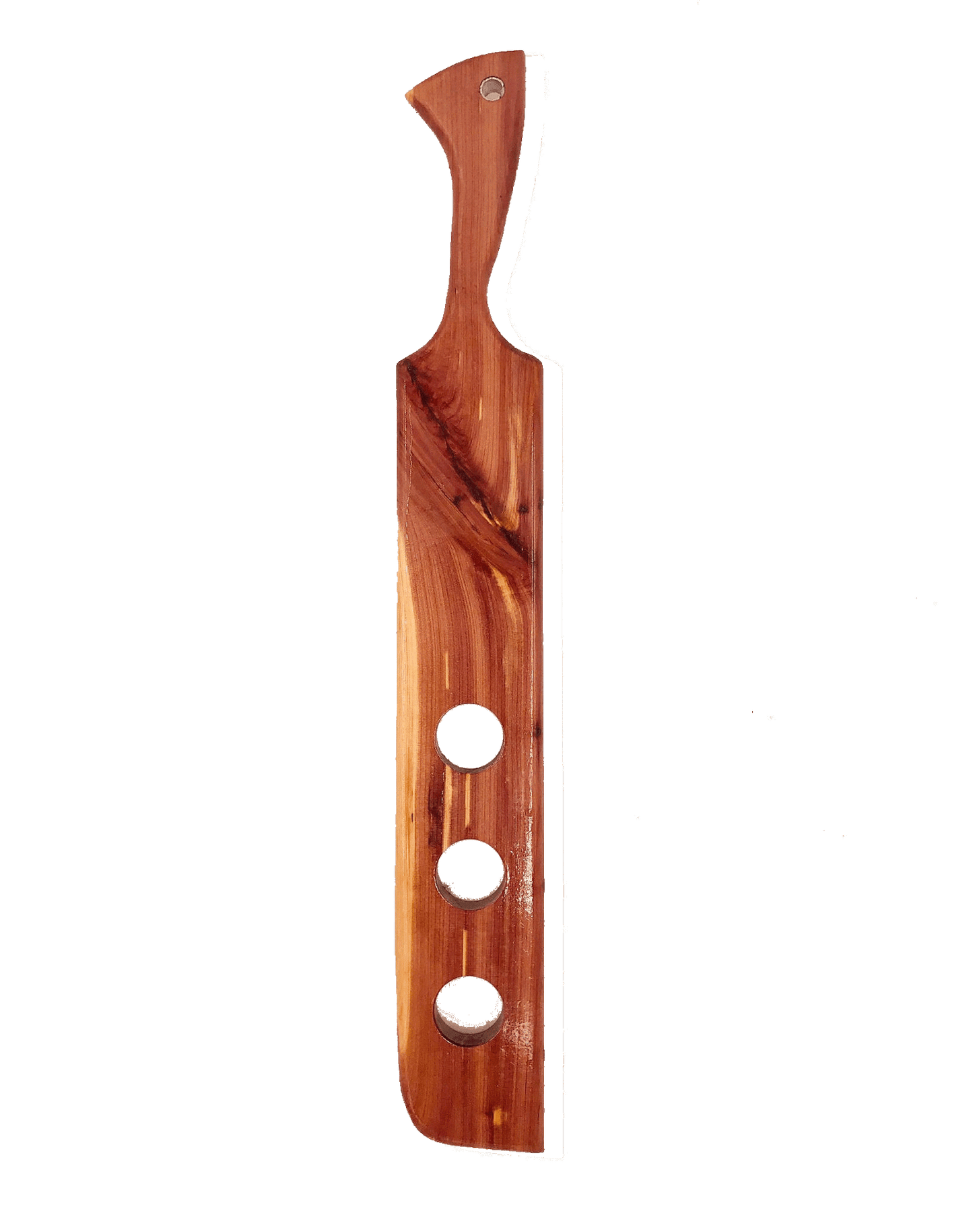 Master Control's Woodshop & Toys's Drink Flight Serving Board - This is a Handmade upon order product. The product usually takes 7-10 days to create. The Drink Serving Board will be created out of a wood of your choice. Furthermore a hole in the handle wi