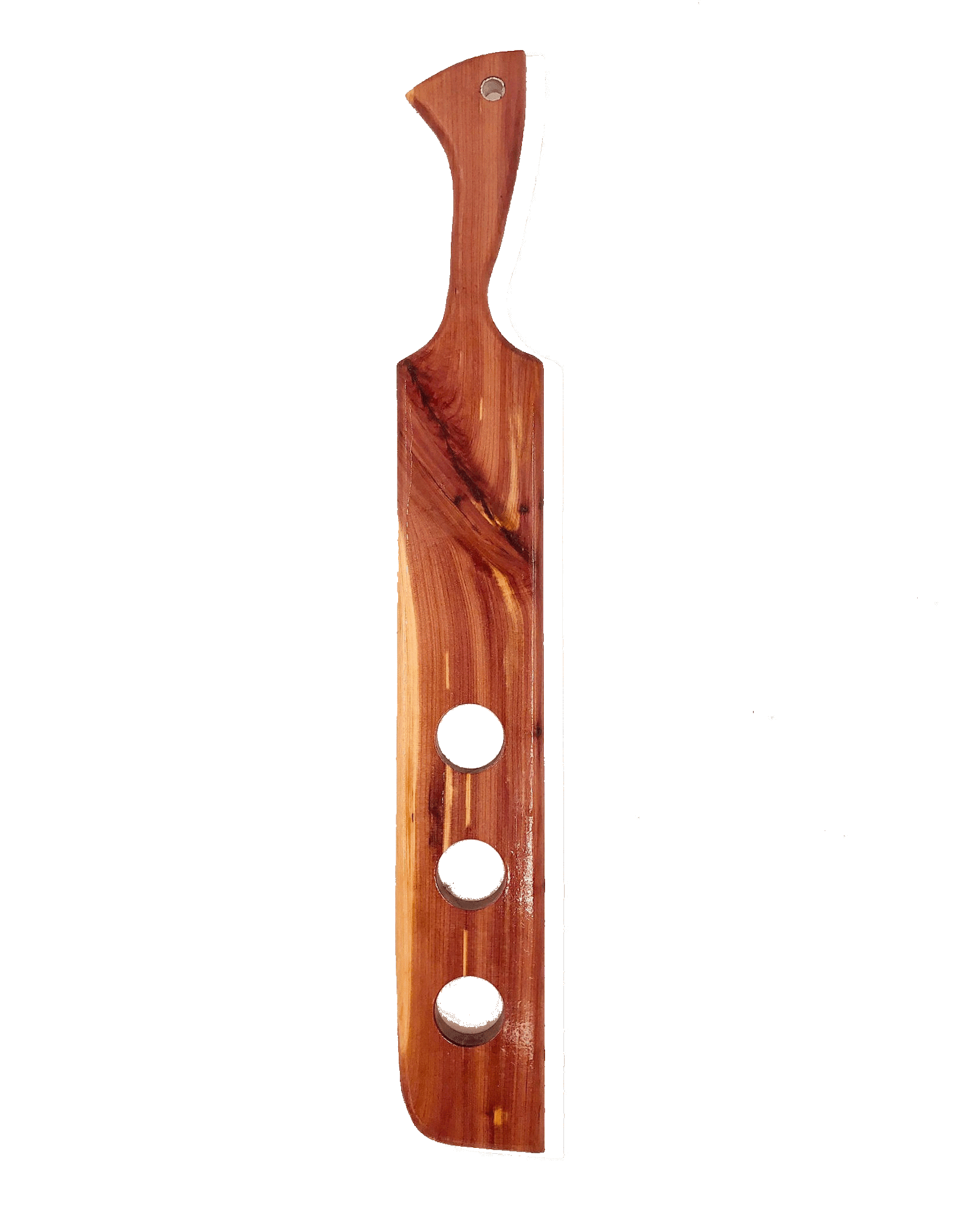 Master Control's Woodshop & Toys's Drink Flight Serving Board - This is a Handmade upon order product. The product usually takes 7-10 days to create. The Drink Serving Board will be created out of a wood of your choice. Furthermore a hole in the handle wi