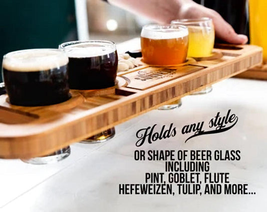 Master Control's Woodshop & Toys's Drink Flight Serving Board - This is a Handmade upon order product. The product usually takes 7-10 days to create. The Drink Serving Board will be created out of a wood of your choice. Furthermore a hole in the handle wi