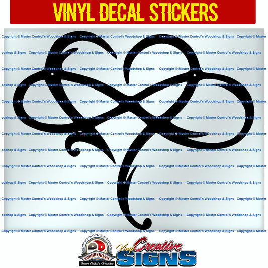 Master Control's Woodshop & Toys's Infinity Heart Vinyl Decal - Infinity Heart Vinyl Decal Sticker - Oracal 651 Vinyl Decal Sticker Vinyl Decal is made of high quality professional grade indoor/outdoor material 5-7 year non fading vinyl. This decal can be