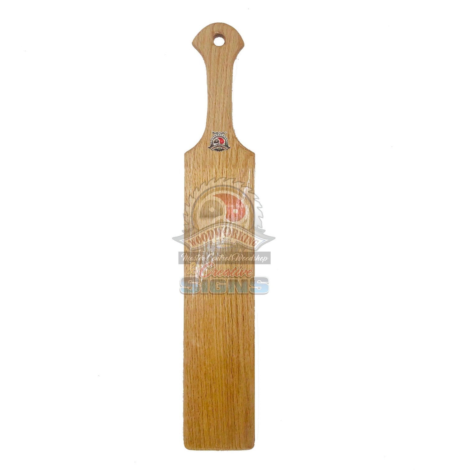 Master Control's Woodshop & Toys's 18" Long Wooden Spanking Paddle - This is a Handmade upon order product. The product usually takes 7-10 days to create. This Long Wooden Spanking Paddle never fails to get an "ouch" of appreciation! Available in several