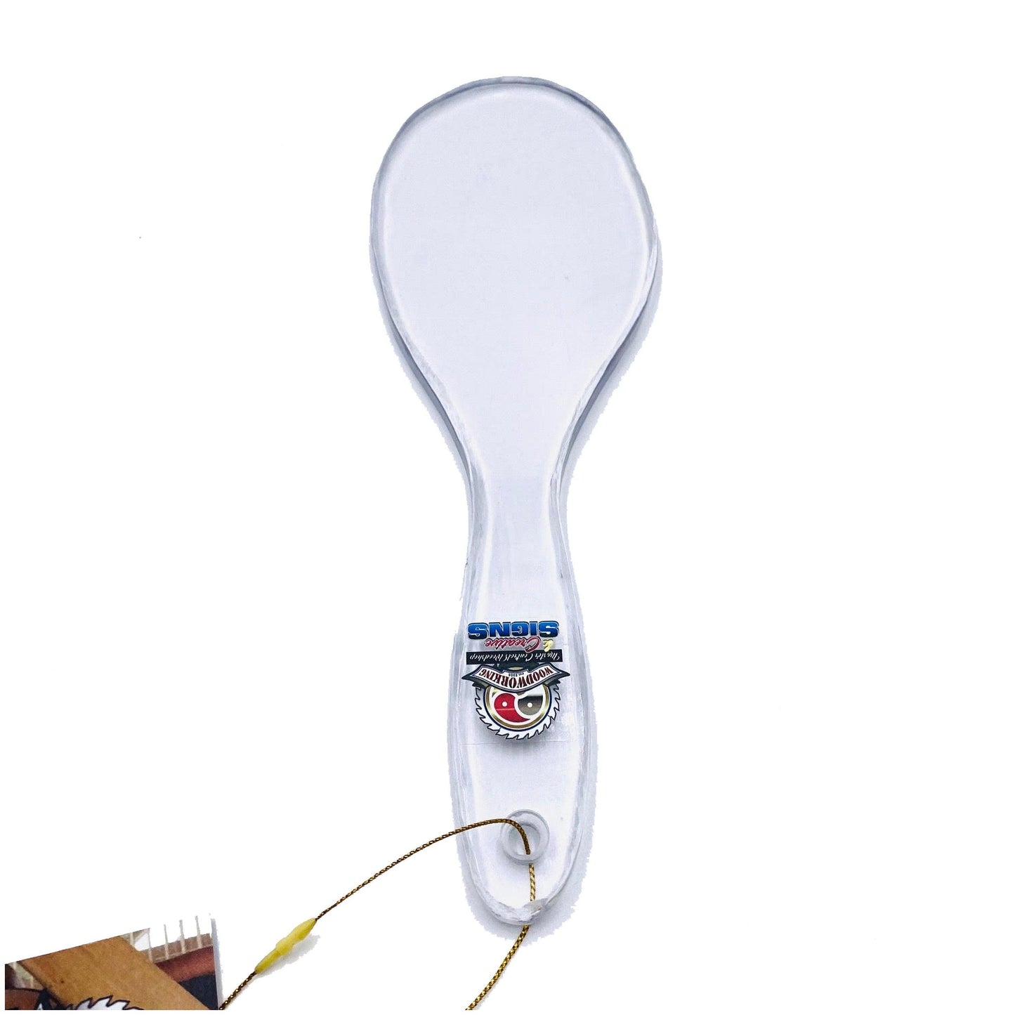 Master Control's Woodshop & Toys's THE WAXER OTK Lexan Hairbrush Spanking Paddle - This is a Handmade upon order product. The product usually takes 7-10 days to create. THE WAXER OTK Lexan Hairbrush Spanking Paddle never fails to get an "ouch" of apprecia