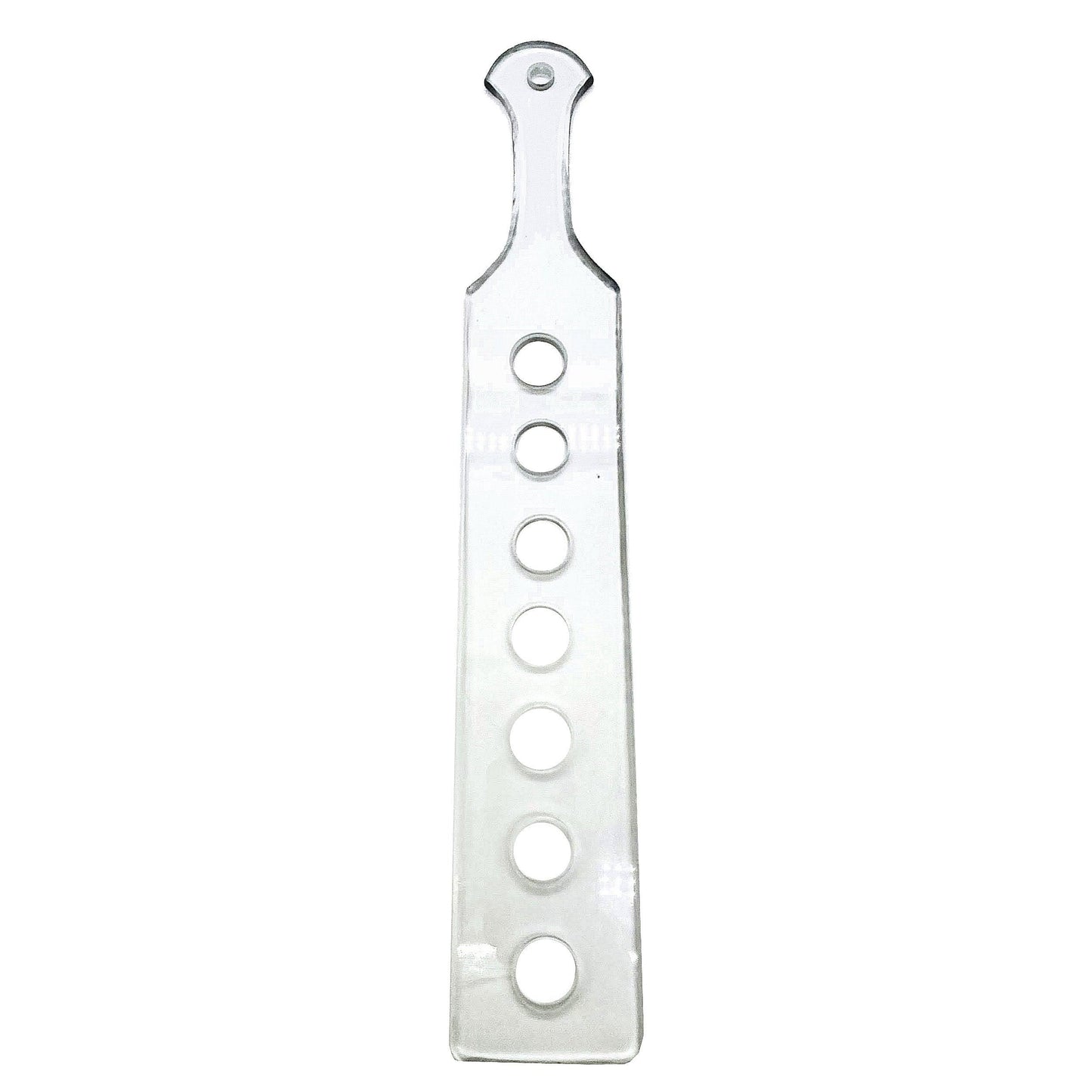 Master Control's Woodshop & Toys's 23" Long-Wide Lexan Spanking Paddle - This is a Handmade upon order product. The product usually takes 7-10 days to create. This Long & Wide Lexan Spanking Paddle never fails to get an "ouch" of appreciation! Dimensions: