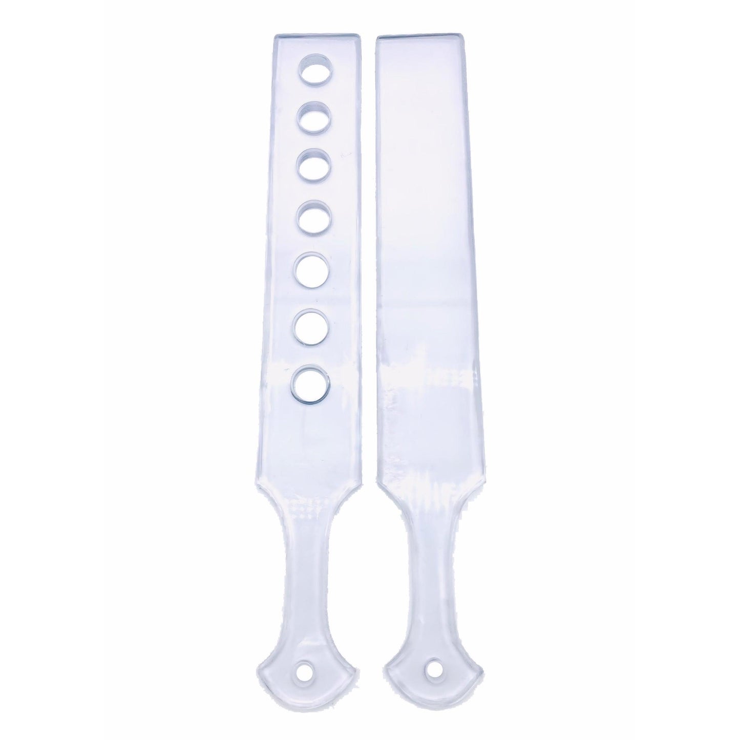 Master Control's Woodshop & Toys's 23" Long-Wide Lexan Spanking Paddle - This is a Handmade upon order product. The product usually takes 7-10 days to create. This Long & Wide Lexan Spanking Paddle never fails to get an "ouch" of appreciation! Dimensions: