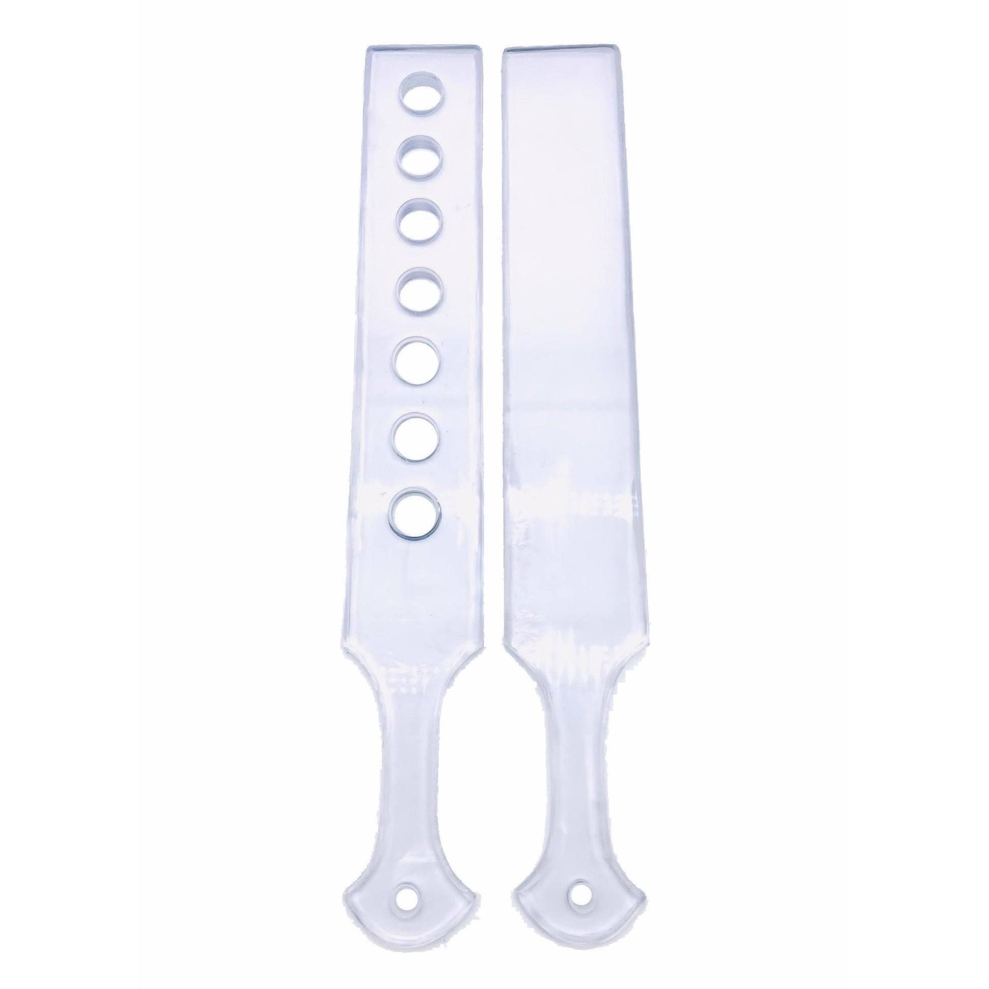 Master Control's Woodshop & Toys's 23" Long-Wide Lexan Spanking Paddle - This is a Handmade upon order product. The product usually takes 7-10 days to create. This Long & Wide Lexan Spanking Paddle never fails to get an "ouch" of appreciation! Dimensions: