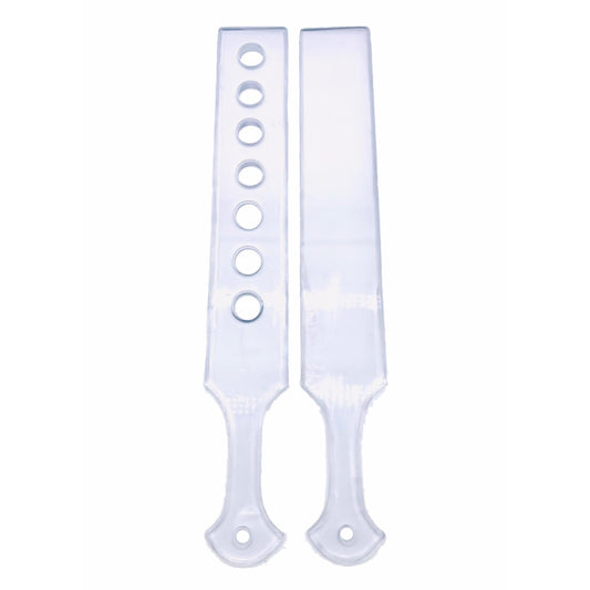 Master Control's Woodshop & Toys's 23" Long-Wide Lexan Spanking Paddle - This is a Handmade upon order product. The product usually takes 7-10 days to create. This Long & Wide Lexan Spanking Paddle never fails to get an "ouch" of appreciation! Dimensions: