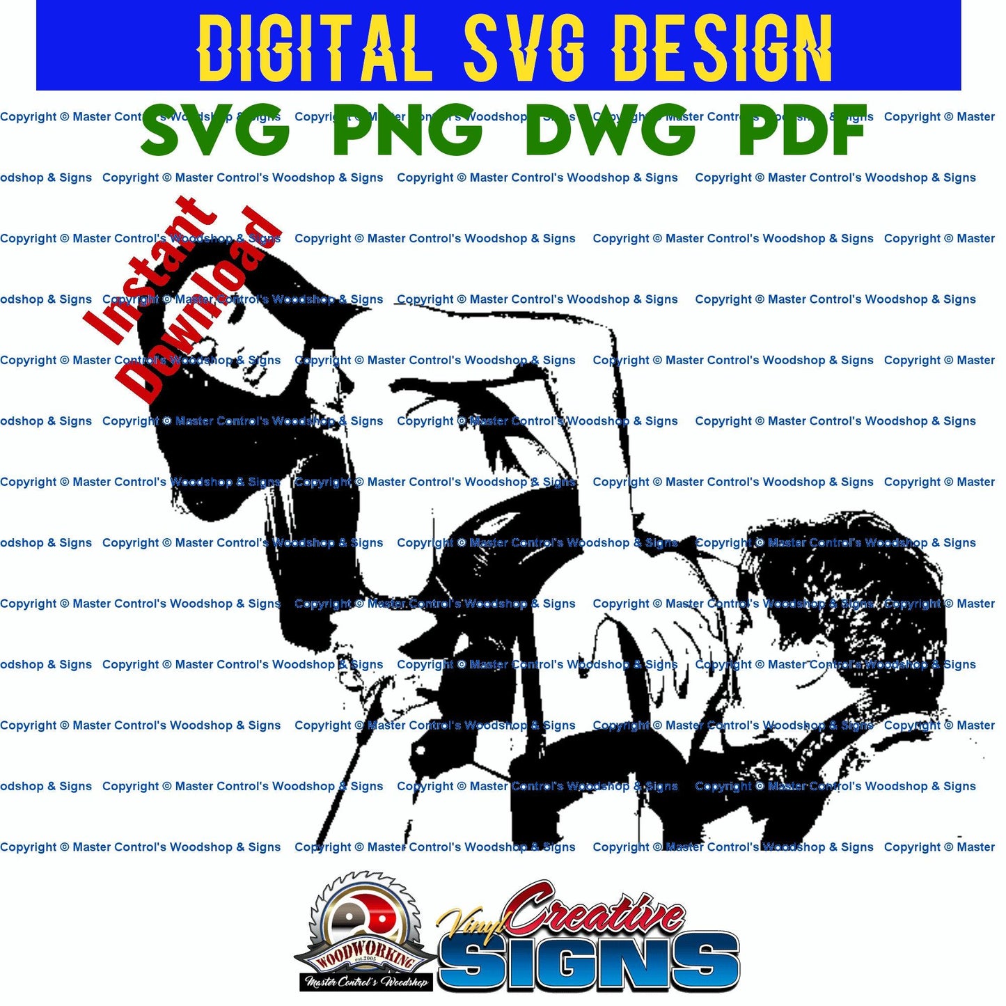 Master Control's Woodshop & Toys's Mistress with Male Slave (Digital Download) - You may use our Mistress with Male Slave SVG files to make finished items for personal use, but the file itself can not be sold or distributed in any way. Files will contain
