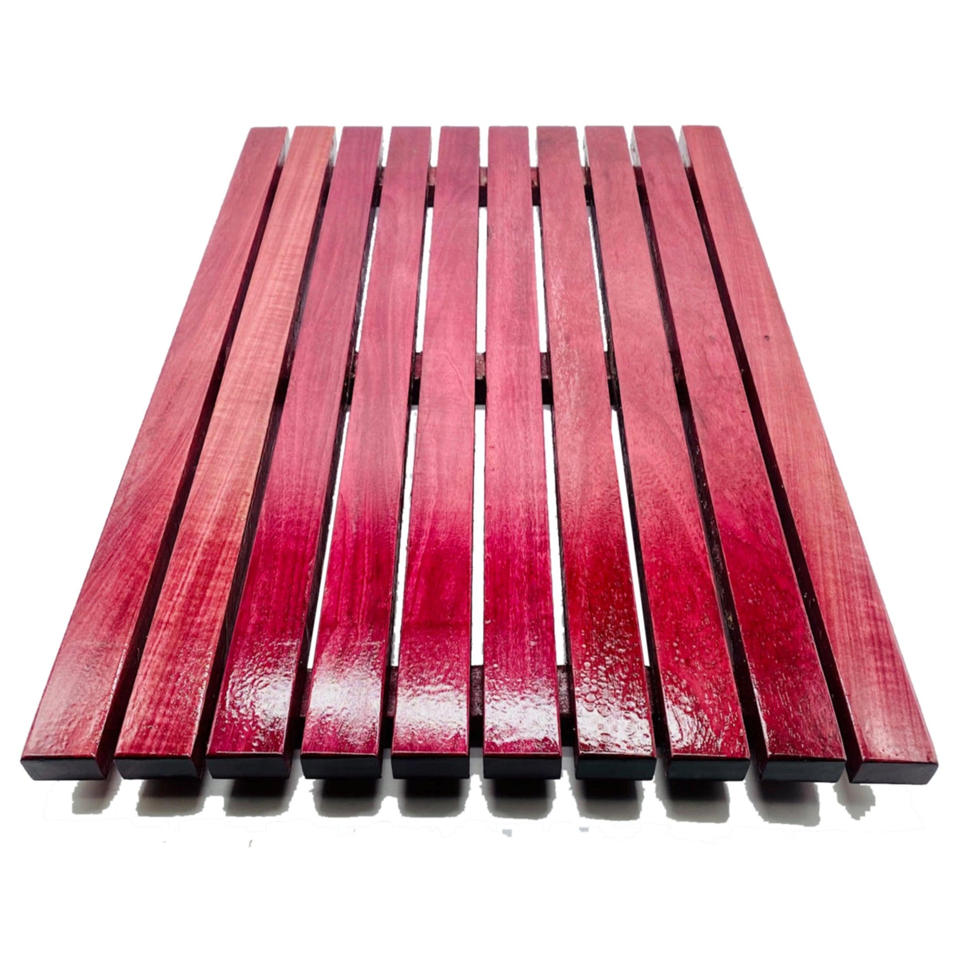 Master Control's Woodshop & Toys's Handmade Hardwood Bath Mat - This is a Handmade upon order product. The product usually takes 7-10 days to create. Our beautifully Handmade Hardwood Bath Mat are perfect for stepping out of the shower onto. It allows for