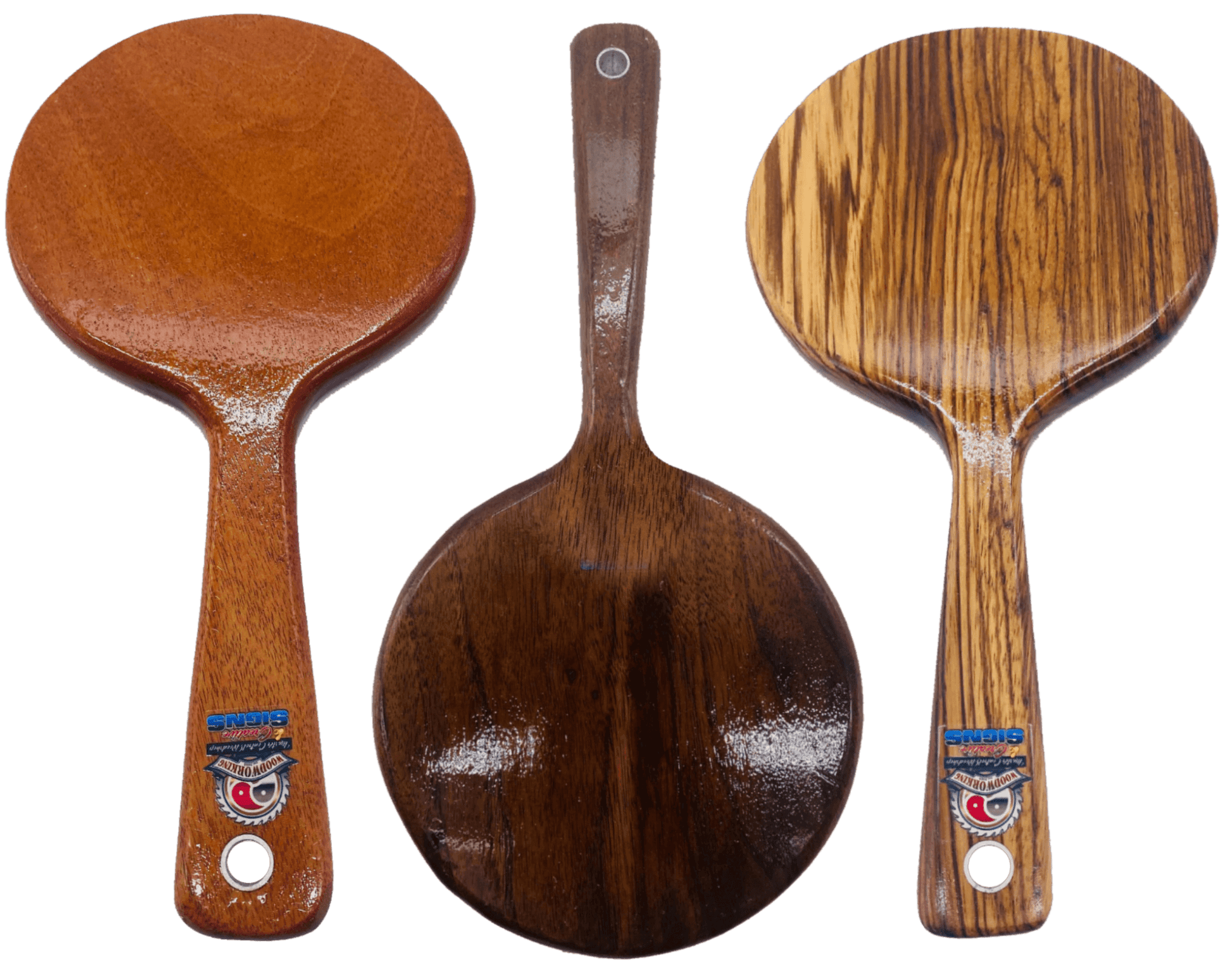Master Control's Woodshop & Toys's Small Round OTK Spanking Paddle - This is a Handmade upon order product. The product usually takes 7-10 days to create. This Small Round OTK Spanking Paddle never fails to get an "ouch" of appreciation! Available in seve