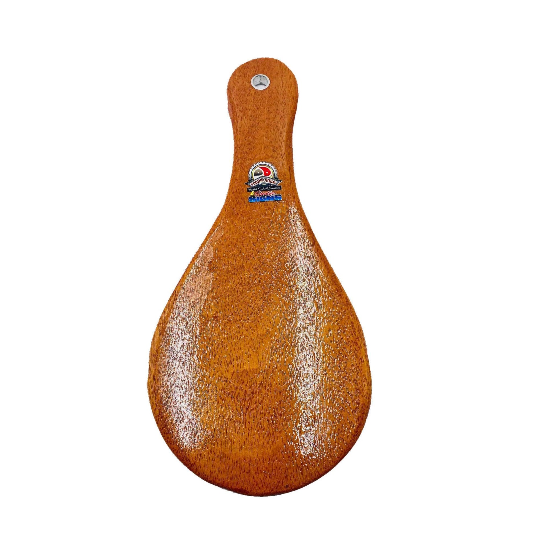 Master Control's Woodshop & Toys's Small Teardrop Spanking Paddle - This is a Handmade upon order product. The product usually takes 7-10 days to create. This Small Teardrop Spanking Paddle never fails to get an "ouch" of appreciation! Available in severa