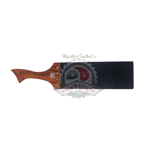 Master Control's Woodshop & Toys's Large Italian Leather Slapper Spanking Paddle - 12" strap - This is a Handmade upon order product. The product usually takes 7-10 days to create. This Large Italian Leather Slapper Spanking Paddle - 12" strap never fails