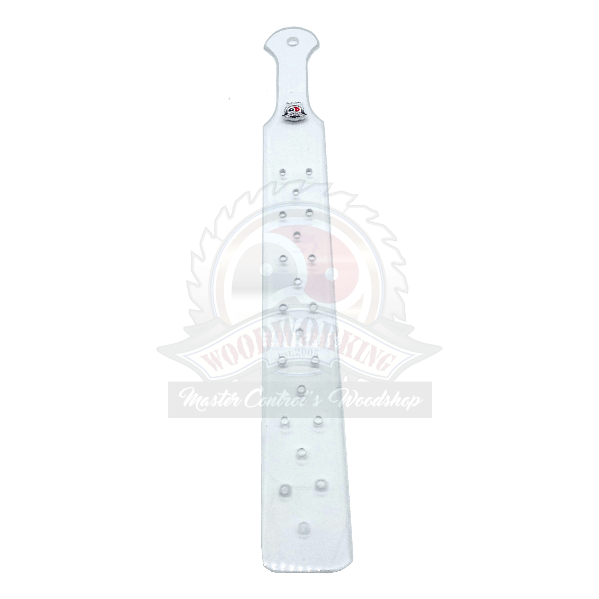 Master Control's Woodshop & Toys's Long Lexan Spanking Paddle - This is a Handmade upon order product. The product usually takes 7-10 days to create. This Long Lexan Spanking Paddle never fails to get an "ouch" of appreciation! Available in several beauti