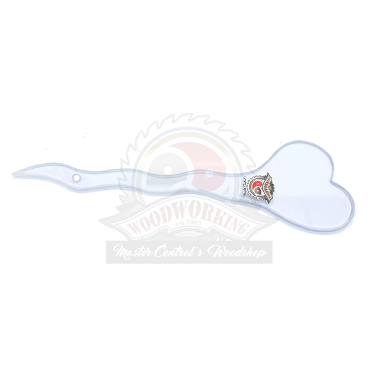 Master Control's Woodshop & Toys's Small Lexan Heart Spanking Paddle - This is a Handmade upon order product. The product usually takes 7-10 days to create. This Small Lexan Heart Spanking Paddle never fails to get an "ouch" of appreciation! Available in
