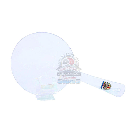 Master Control's Woodshop & Toys's Small Round Lexan Spanking Paddle - This is a Handmade upon order product. The product usually takes 7-10 days to create. This Small Round Lexan Spanking Paddle never fails to get an "ouch" of appreciation! Available in