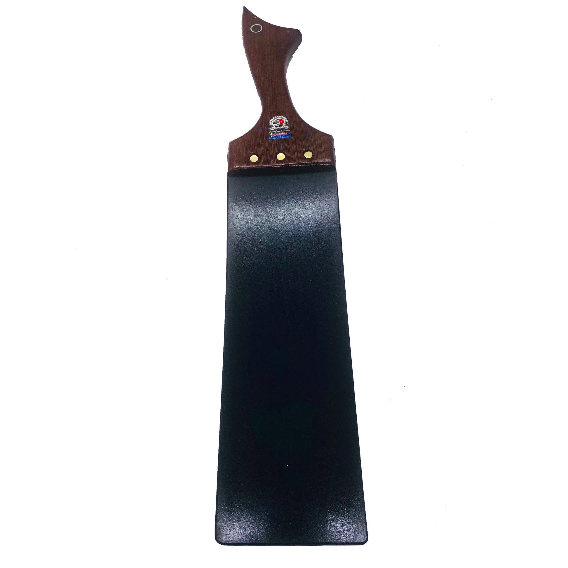 Master Control's Woodshop & Toys's Large 1/4" Thin Rubber Strap Spanking Paddle - This is a Handmade upon order product. The product usually takes 7-10 days to create. This Large Rubber Strap Spanking Paddle never fails to get an "ouch" of appreciation! A