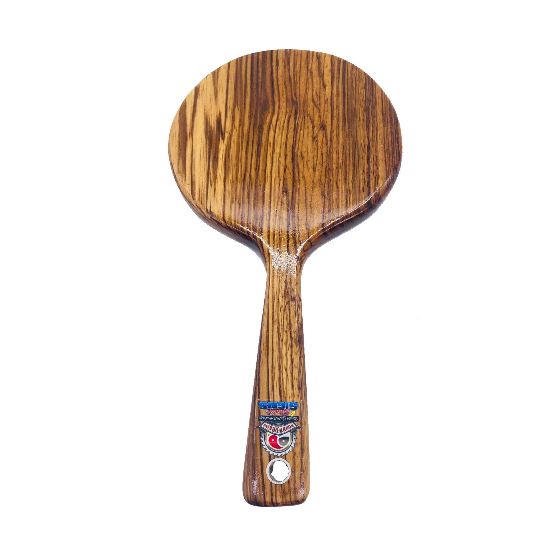 Master Control's Woodshop & Toys's Small Round OTK Spanking Paddle - This is a Handmade upon order product. The product usually takes 7-10 days to create. This Small Round OTK Spanking Paddle never fails to get an "ouch" of appreciation! Available in seve