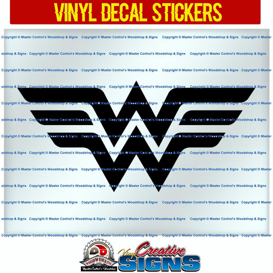 Master Control's Woodshop & Toys's The Wonder Woman Logo Vinyl Decal - The Wonder Woman Logo Vinyl Decal Sticker - Oracal 651 Vinyl Decal Sticker Vinyl Decal is made of high quality professional grade indoor/outdoor material 5-7 year non fading vinyl. Thi