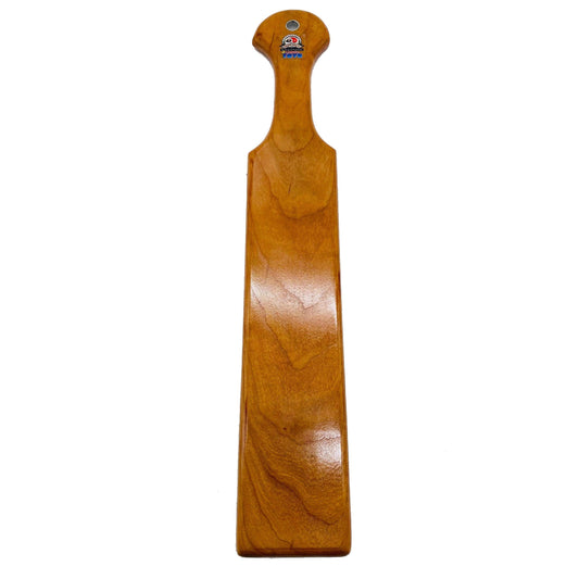 Master Control's Woodshop & Toys's 22" Long Wooden Spanking Paddle - This is a Handmade upon order product. The product usually takes 7-10 days to create. This Long Wooden Spanking Paddle never fails to get an "ouch" of appreciation! Available in several