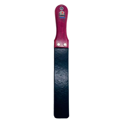 Master Control's Woodshop & Toys's Rubber Barber Strap - 1/2” Medium - This is a Handmade upon order product. The product usually takes 7-10 days to create. This 1/2" Rubber Barber Strap Spanking Paddle never fails to get an "ouch" of appreciation! Availa