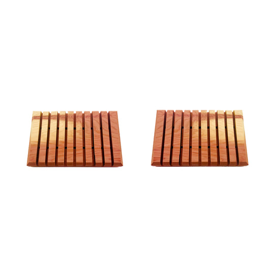 Portable Kneeling Pad Set (2) | 100% Natural Wood, No Stains Or Chemicals | Handmade Portable Cedar Rope Pads