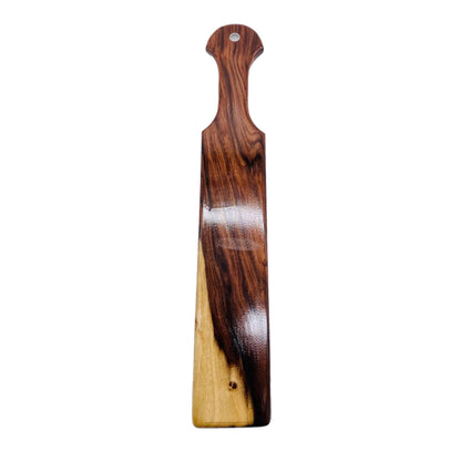 Master Control's Woodshop & Toys's 22" Long Wooden Spanking Paddle - This is a Handmade upon order product. The product usually takes 7-10 days to create. This Long Wooden Spanking Paddle never fails to get an "ouch" of appreciation! Available in several