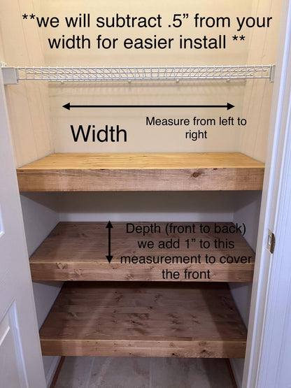 Hardwood Wire Rack Covers for removable closet, pantry, bathroom, bedroom or kitchen shelving upgrade.